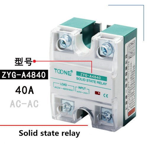 ZYG-A4840 single-phase solid state relay AC90-250V AC-AC AC24-480V 40A SSR-40AA