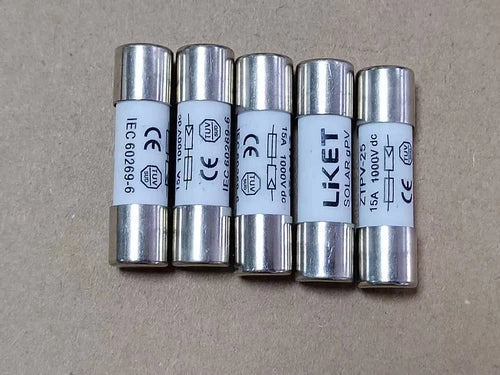 QTY:5 FOR DC1000V 15A ZTPV-25 Fuse  Solar PV 10*38mm