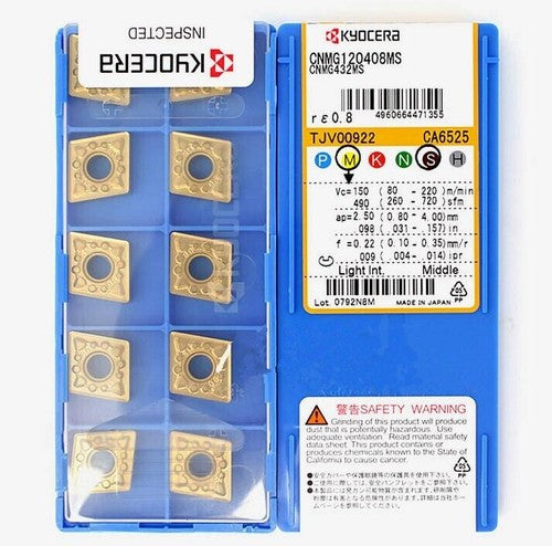 10Pieces/Box Kyocera CNMG120408MS CA6525 CNMG432MS Turning Blade Carbide Insert
