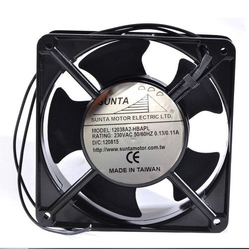 1 PCS SUNTA Fan 12038A2-HBAPL 230VAC 12cm 12038 2 wire Aluminum frame fan
