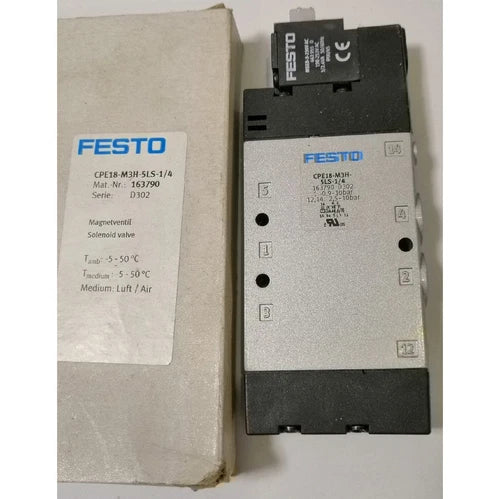 One Festo CPE18-M3H-5LS-1/4 163790 CPE18-M3H-5LS-1/4 Solenoid Valve