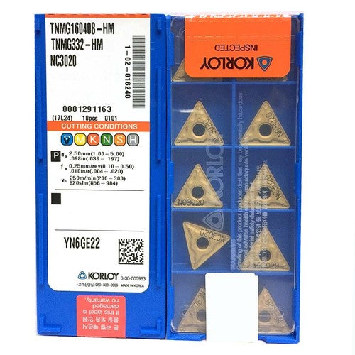 KORLOY TNMG160408-HM NC3020 Carbide Inserts CNC TOOL