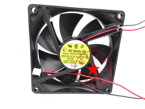 1PC  12V 3W double ball cooling fan  DC koala25 KUDC12B4-904 9CM 9025