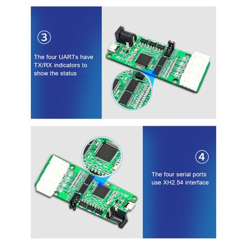 FT4232-4TTL USB to TTL 4 Way Module UART DC 5V 3.3V 2.5V 1.8V XH2.54 12 Mbps