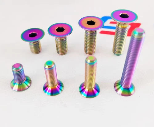 10pcs Flat Head Bolts Countersunk Ti Screw Titanium M5 X 12/15/16/20/25mm