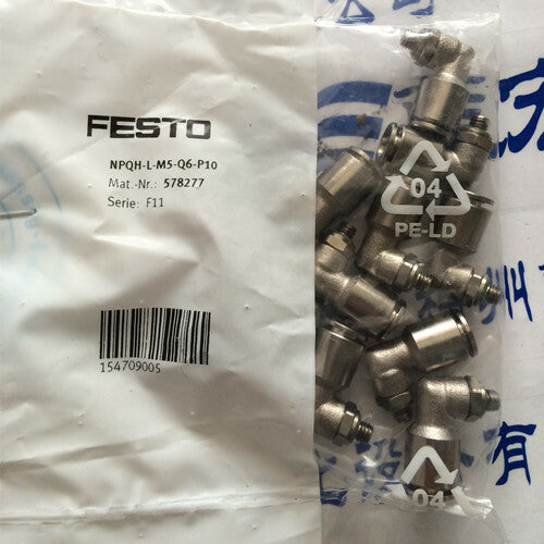 10 pcs FESTO NPQH-L-M5-Q6-P10 578277 Threaded joint