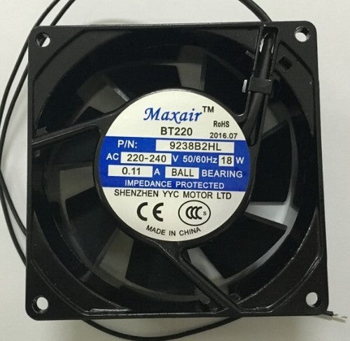 1 PCS Maxair BT220 Fan 9238B2HL AC220V 9238 9cm 2 wire Aluminum frame fan