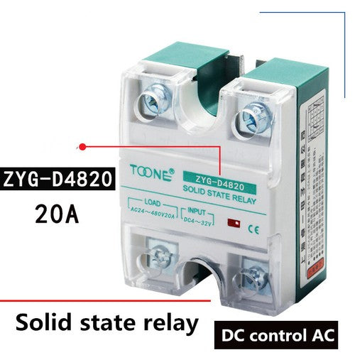 ZYG-D4820 single-phase solid state relay DC4-32V DC-AC AC24-480V 20A SSR-20DA