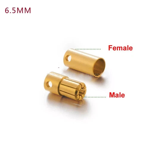 20pairs gold plated bullet Banana connector plug for RC Lipo battery Quad 6.5mm