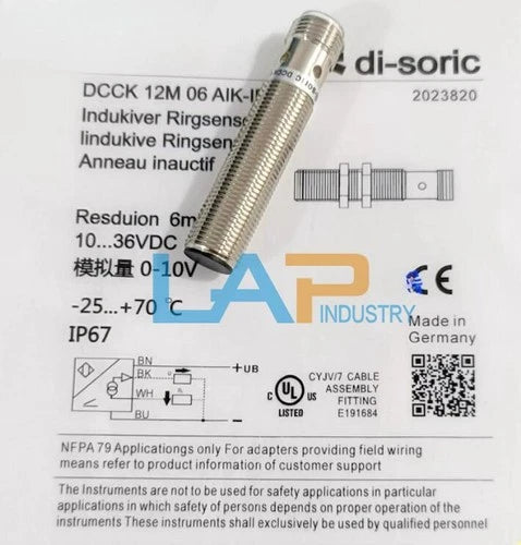 1PCS  FIT FOR analog output proximity switch DCCK 12 M 06 AIK-IBS