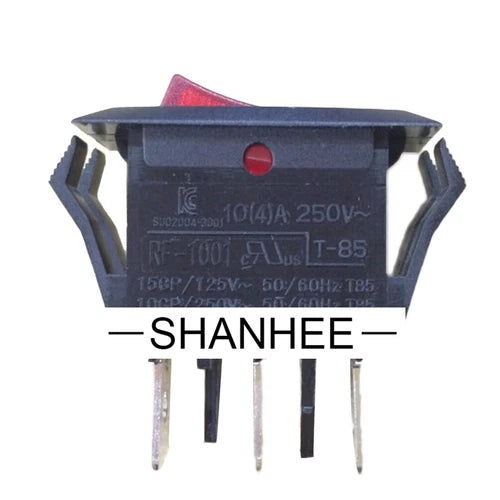 6PCS 3 Pins 2 Positions 10A 250VAC T85 Red   RF-1001 Rocker Switch