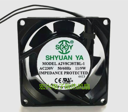1 PCS SHYUAN YA Fan A2V8C38TBL-1 AC 230V 8038 8CM 2 Wire cooling fan
