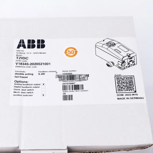 V18345-2020521001 1PCS  ABB Valve Positioner V183452020521001