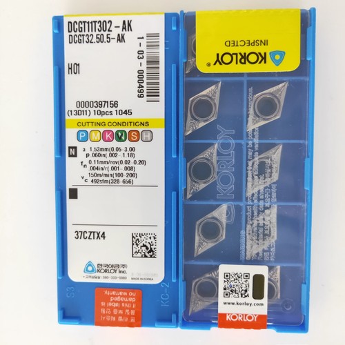 10Pcs/BOX DCGT11T302-AK H01 DCGT21.50.5-AK KORLOY CNC Blade Carbide Inserts