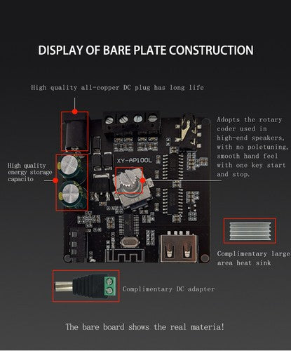 AP100L AP100H 100W Power Stereo Amplifier Board Bluetooth 5.0 AUX Digital Amp