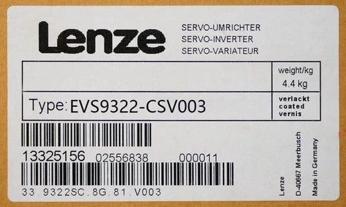 EVS9322-CSV003  LENZE EVS9322CSV003 Servo Inverter