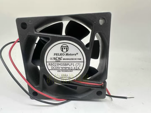 1 PCS PELKO Motors Fan R6025M05BPLP1 (7) DC5V 6025 6CM 2 wire double ball