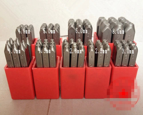 9pcs Steel Number Stamps Punch Dies Set (0-8)  1.5/2/2.5/3/4/5/6/8/10/12/19mm