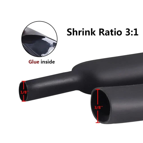 1Meter Diameter 3.2/6.4 mm  3:1 Heat Shrink Tube With Glue Dual Wall Tubing