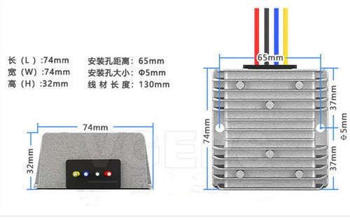 75-150V to 12V 5A 60W automotive isolated power regulator 100V to 12V