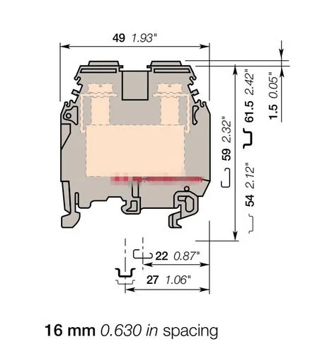 20pcs M35/16 1SNA115124R0700  Terminal Block