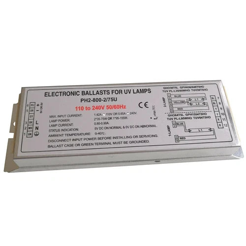 PH2-800-2/75U Germicidal UV Lamp Electronic Ballast 110V 240V for 1 Lamp 2 Lamp