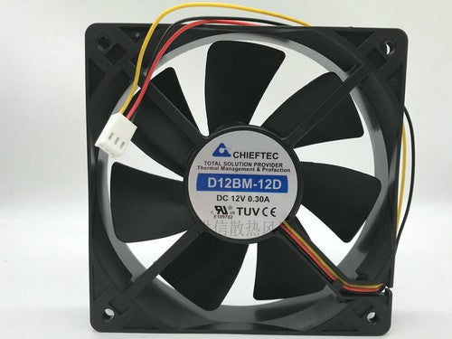 1 PCS CHIEFTEC Fan D12BM-12D DC12V 0.30A 12025 12CM 3 Pin cooling fan