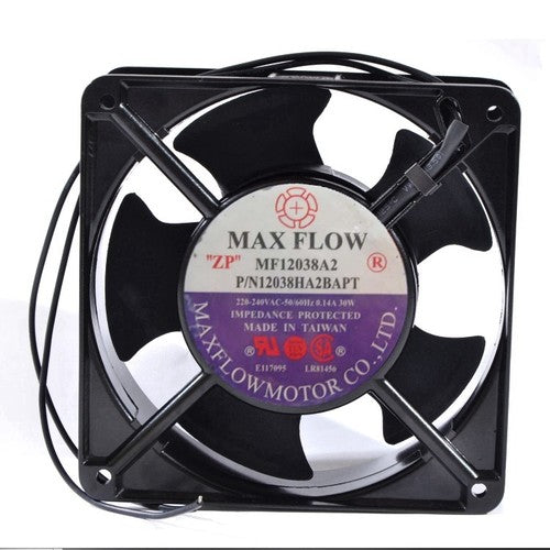 1 PCS MAXFLOW Fan MF12038A2 AC 220V 120*120*38MM 2 wire Aluminum frame fan