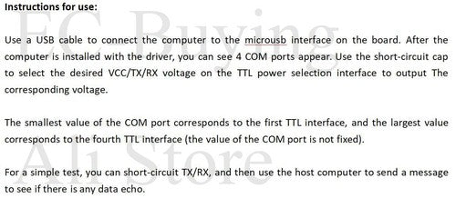 FT4232-4TTL USB to TTL 4 Way Module UART DC 5V 3.3V 2.5V 1.8V XH2.54 12 Mbps