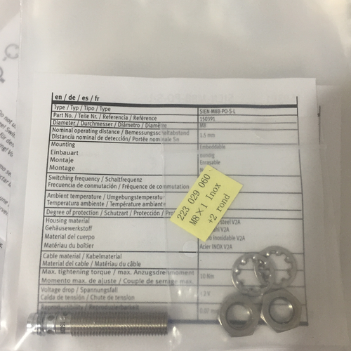 1 PCS FESTO 150391 Proximity switch SIEN-M8B-PO-S-L