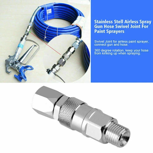 2pcs  Stainless Steel Swivel Joint for Airless Paint Sprayer   Hose 1/4 Inch