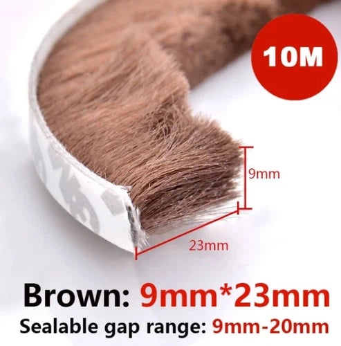 Window Brush Seal Strip Self Adhesive Weather Stripping Door Sweep 10Meters