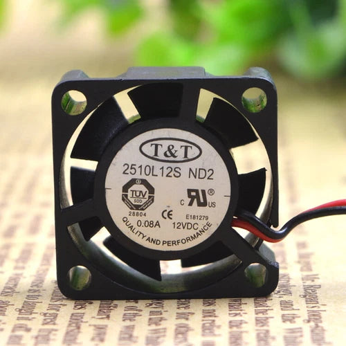 1 pcs  2-wire cooling fan  2510L12S ND2 DC 12V 0.08A 2510 25MM