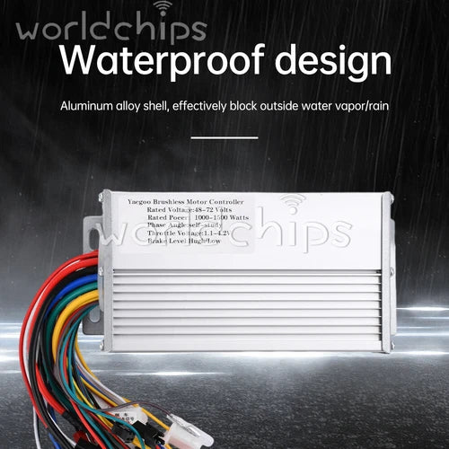 48V60V64V72V 1000W 1500W DC Motor Speed Control Dual-Mode Brushless Controller