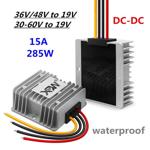 30-60V to 19V 15A 285W Buck Converter DC-DC Car Waterproof Power Regulator
