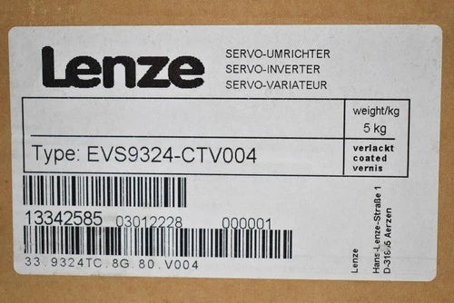 EVS9324-CTV004  Sealed Lenze Servo Inverter EVS9324-CTV004