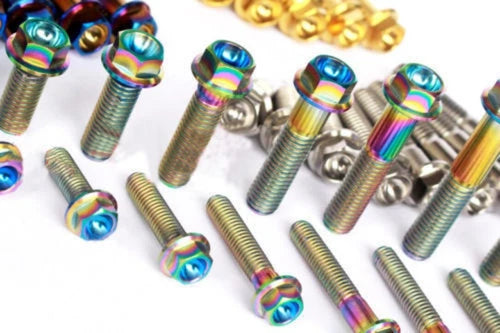 4pcs Titanium Flange Bolts Screws HEX HEAD CAP M6 x 10/15/25/30/35/40/45/50/60mm