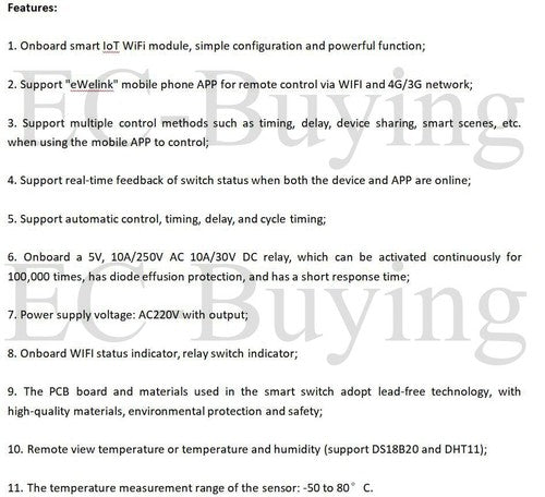 AC 220V 18B20 Digital Display Sensor Temperature Humidity Remote Control Module