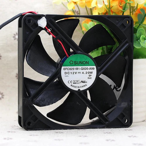 1PC  2-wire Cooling Fan   EFC0251B1-Q020-A99 12V 4.20W 12CM 12025
