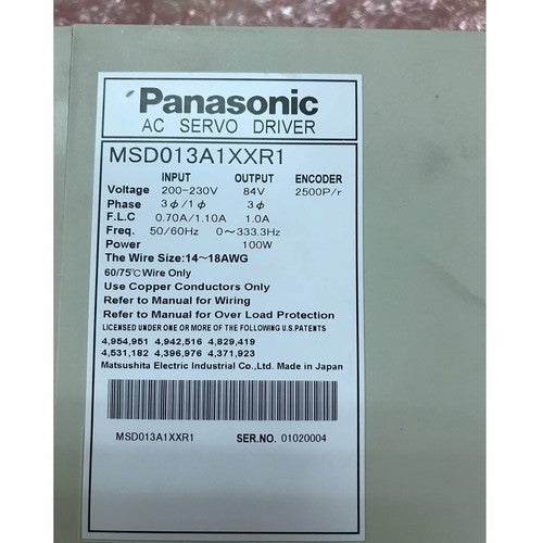 For Panasonic MSD013A1XXR1  AC Servo Driver Free Shipping