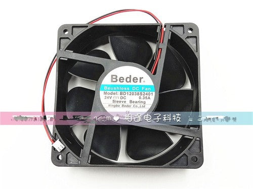 1 PCS Beder Fan BD12038S2401 DC24V 0.35A 12038 12cm 2 wire cooling fan