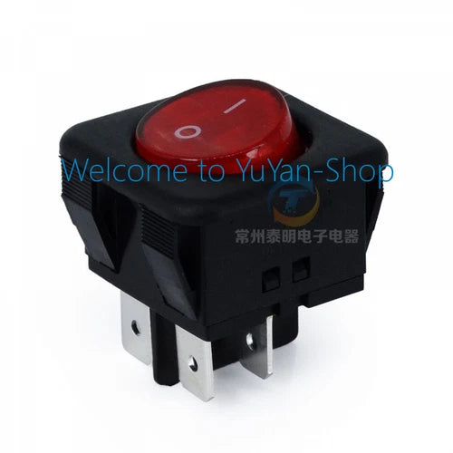 2pcs  4 Pins Rocker Switch With Red Light  RK1-05 16A/250VAC ON/OFF