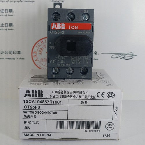 one  ABB Isolating switch OT25F3 1SCA104857R1001 in box Fast Ship