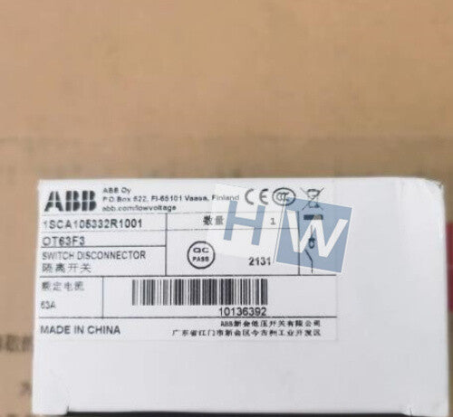 1PC  Guide Rail Installation Isolation Switch OT63F3 3P 63A 1SCA105332R1001