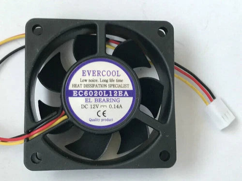 1PC Cooling Fan DC12V 0.14A 3-wire 60*20MM  EC6020L12EA