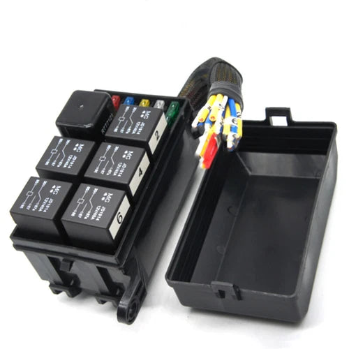 With Line Fuse Commercial Vehicle Relay 6way 40A Car Refit Central Control Box