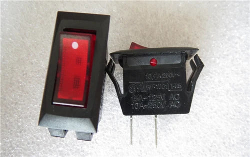 6PCS 3 Pins 2 Positions 10A 250VAC T85 Red   RF-1001 Rocker Switch