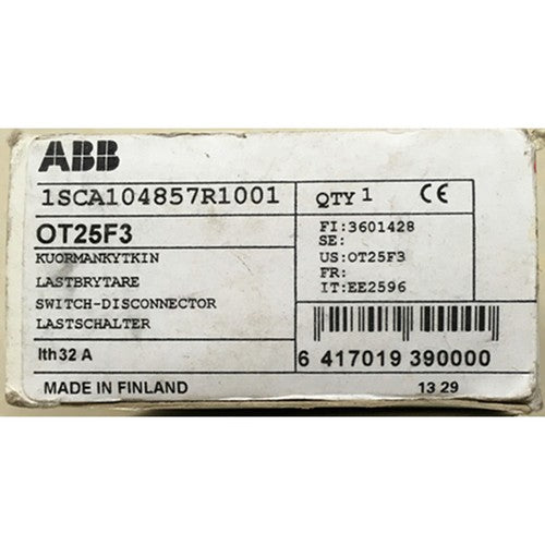 one  ABB Isolating switch OT25F3 1SCA104857R1001 in box Fast Ship