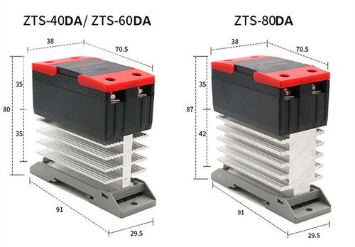 Solid state relay with radiator integrated SSR 10~120A DC-AC 3-32VDC/24-480VAC