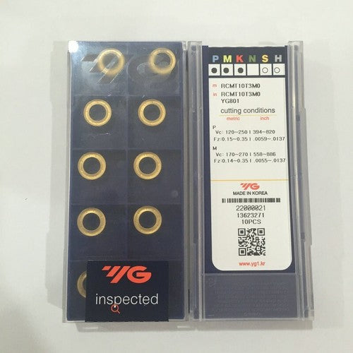 10pieces/Box YG RCMT10T3MO YG801 Carbide Inserts CNC Milling Blade